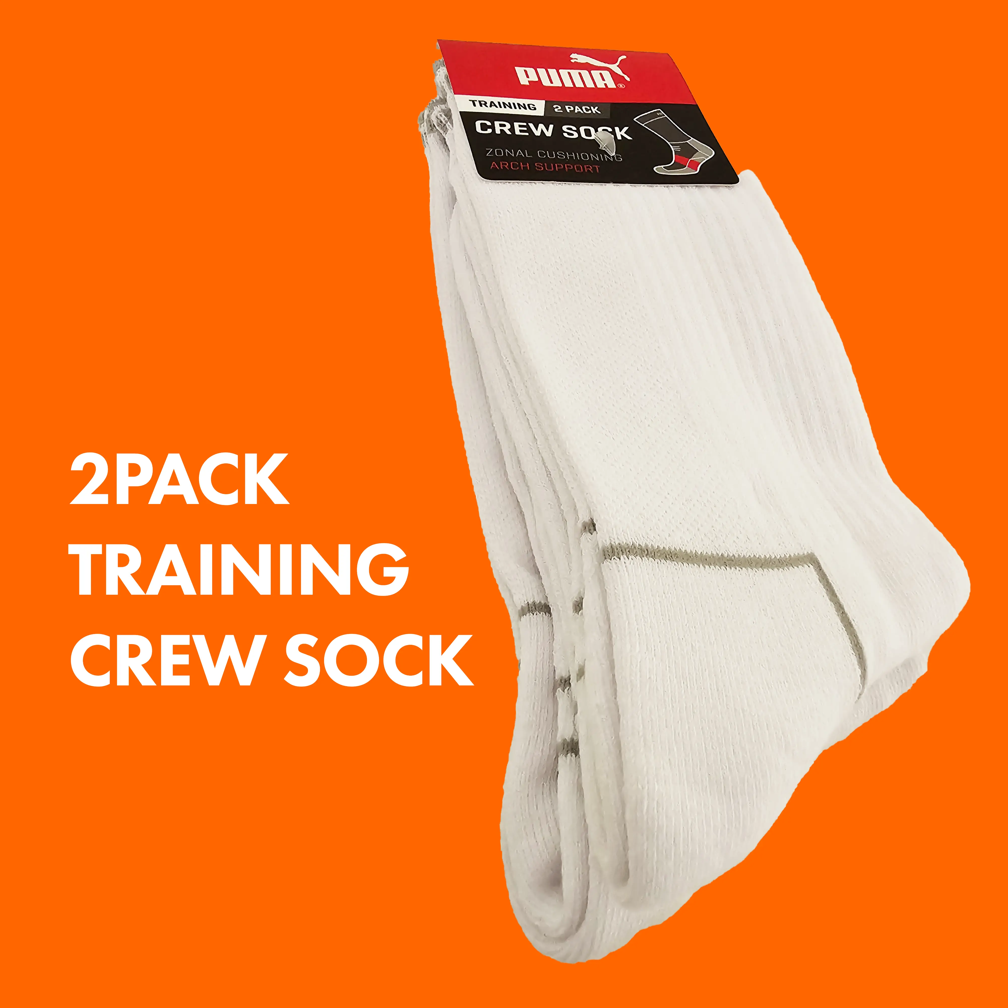 Puma Unisex Performance Crew Train 2-Pack Weiß